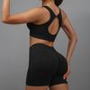 Sports Fitness Yoga Clothing Set Breathable Elastic Shorts Women's Beauty Back Bra Yoga Pants