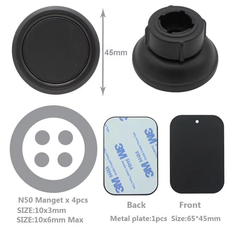 Magnetic Mount Flex Neck Suction Cup Car Phone Mount for Windshield, 360 Adjustable Magnetic Head Universal Cell Phone Holder