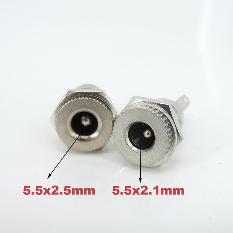 DC099 DC Power Jack Socket Female Panel Mount Connector Metal 5.5 mm x 2.1mm DC-099 Open Hole 11MM 5.5*2.1 5.5*2.5