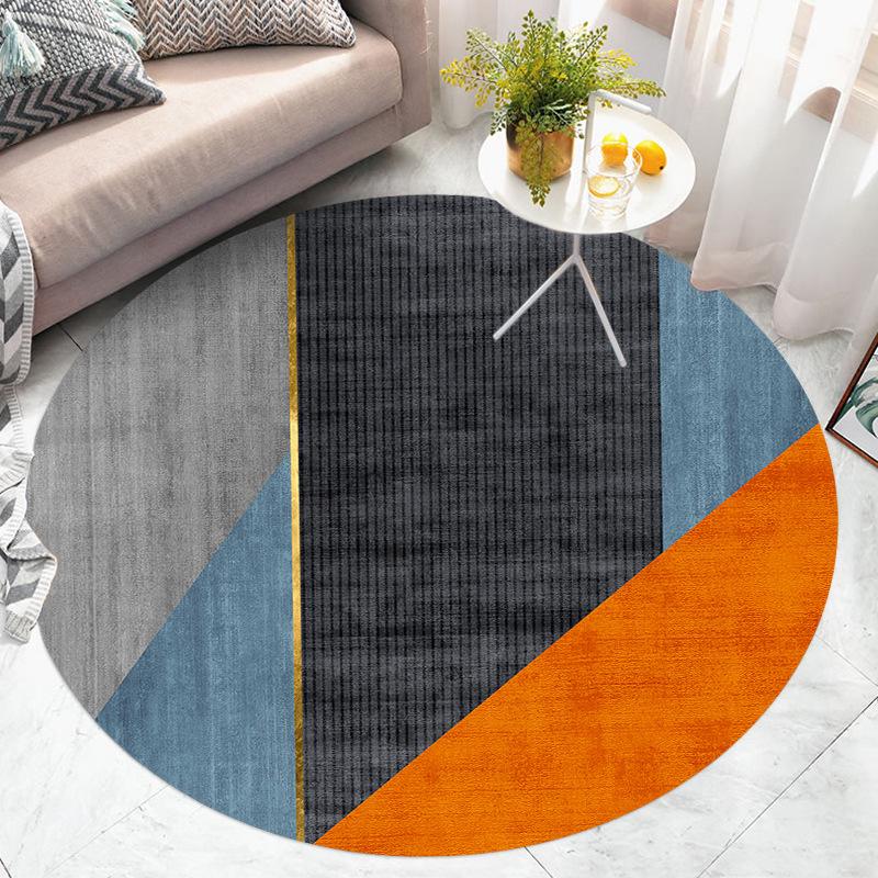 Модный круглый ковер для дома, противоскользящий золотой коврик для пола, ковер для детской спальни, ковер для гостиной