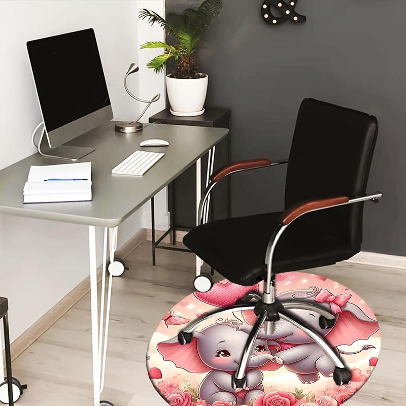 1PC Elephant Non-Slip Floor Round carpet, Office, family, bedroom, Large Area Rug Indoor Rugs, Durable PolyesterH0372