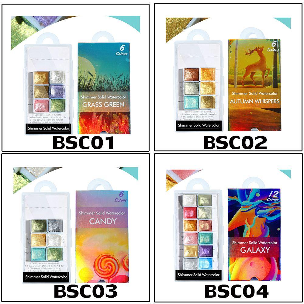 Горячий для художника Живопись Ручная роспись Ногтей Перламутровый пигмент Твердый Металлический Акварель