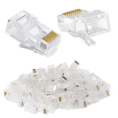 10/50 шт. Модульный штекер RJ45 для кабелей Ethernet, сетевой разъем, сетевая головка для сетевого кабеля, гигабитная сеть