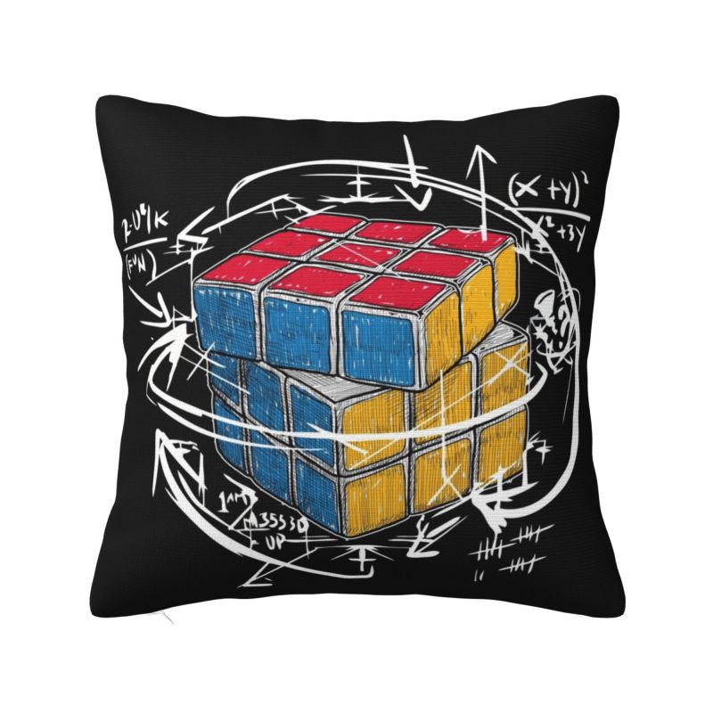 Индивидуальные Крутые Математические Кубик Рубика Rubik Rubix Игровой Куб Роскошные Наволочки Декор Спальни Для Любителей Математики Подушка в Машину