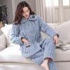 Pyjamas Women's Winter Coral Fleece Cotton Set New Winter Plus Fat Plus Size Plus Thick Fleece Home Wear Embroidery Pocket