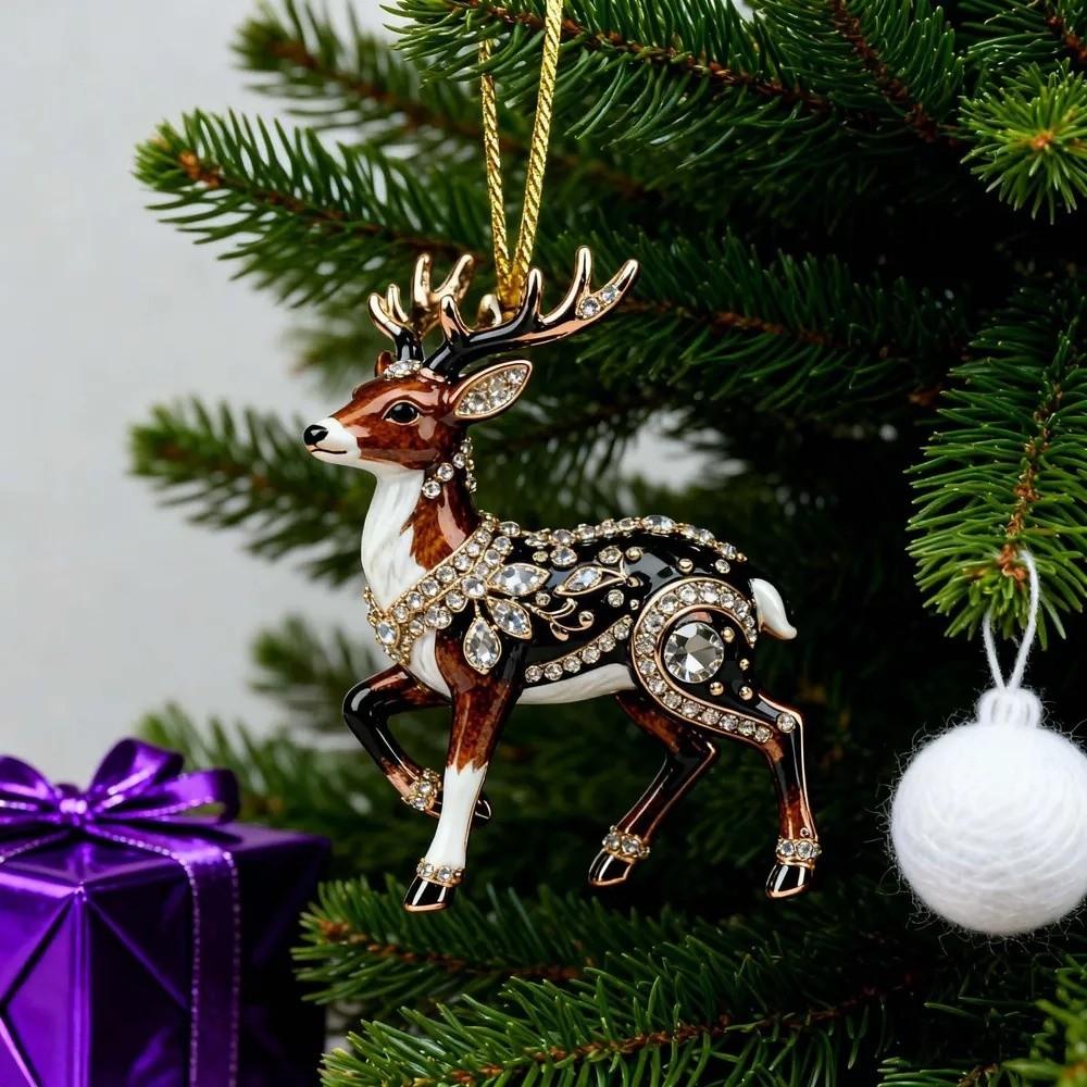 Acrylic Christmas Hanging Pendant 2D Flat Christmas Tree Ornament Navidad Decor