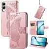Чехол-кошелек с ремешком и узором-бабочкой из ПУ-кожи для Samsung Galaxy S25 Edge