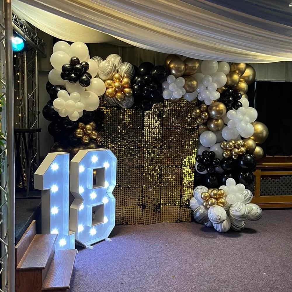 Black White Balloons Arch Metal Gold Confetti Latex Ballon Garland Kit New Year Baby Shower Wedding Graduation Decoration Globos