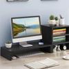 Stable Base Wood Desktop Computer Stand Easy Assemble Elevated Computer Holder  Workstation