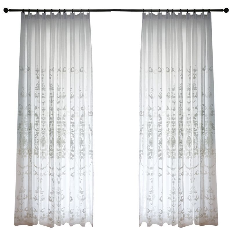 1 шт., прозрачная занавеска с простой вышивкой, белая занавеска с вышивкой в ​​пасторальном стиле, кармашек для окон, подходит для гостиной, спальни