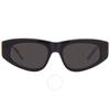 Balenciaga Grey Oval Ladies Sunglasses Bb0095s 001 53