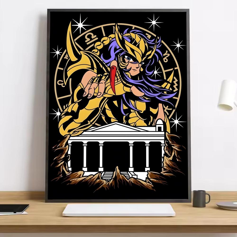 Saint Seiya Whitepaper Painting Calligraphy HD Canvas Poster living room bedroom bar aesthetic decoration