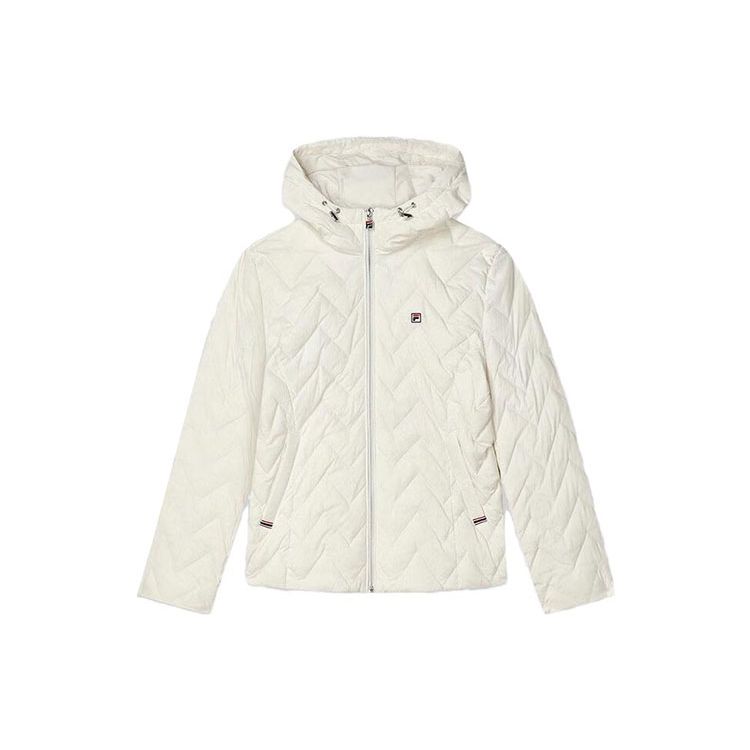 Fila Однотонная пуховая куртка с капюшоном на молнии Женская верхняя одежда Молочно-белый F11W341902F-IV