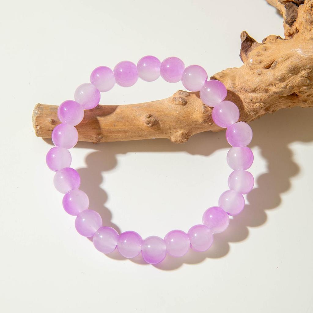 Cross Border Fashion Versatile Color Blended Glass Bead Bracelet for Women's Summer Coolness Jewelry Bead Bracelet Set