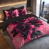 Rose Bedding Set 3D Printed Duvet Cover Set Skin-Friendly Single Double Size Bedroom Decor Duvet Cover Set Happy Halloween Gifts