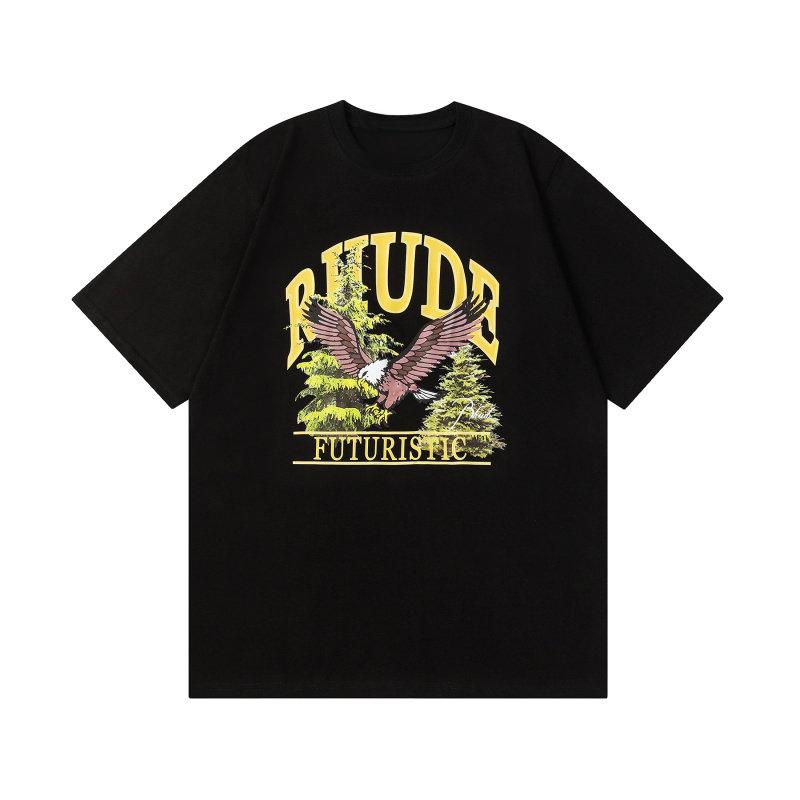 2026 Top Trendy Brand Rh American Ude High Street Logo Print Summer New Vintage Round Neck ShortSleeved TShirt Unisex And Unisex