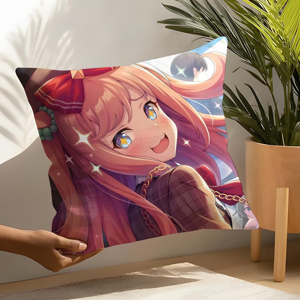 Подушка с изображением Агнес Диджитал из Uma Musume Наволочка Декор для гостиной Льняные наволочки Чехол для подушки