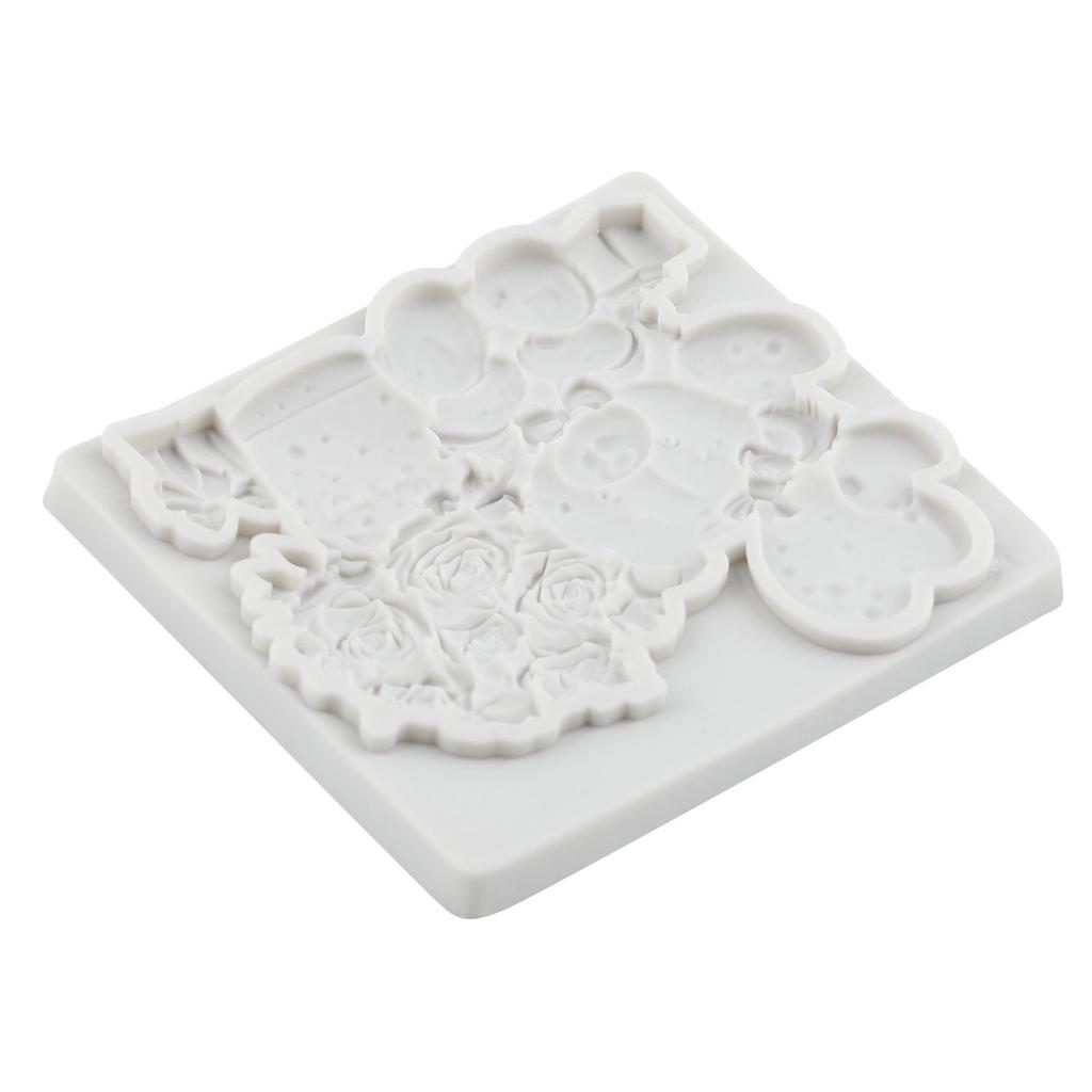 Bear Silicone Molds Rose Flower Fondant Mold Cake Decorating Tools Cupcake Topper Chocolate Candy Craft Gum Paste Polymer Clay