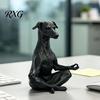 Creative PLA Plastic Ornaments 3D Printed Meditating Dog Statue, Zen Sitting Puppy Figurine for Modern Living Room Table Decor Home Decor, Animal