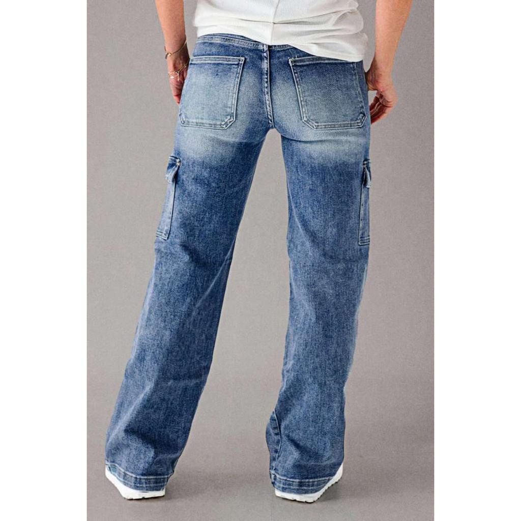 Женские потертые женские джинсы с высокой талией Модные универсальные прямые брюки