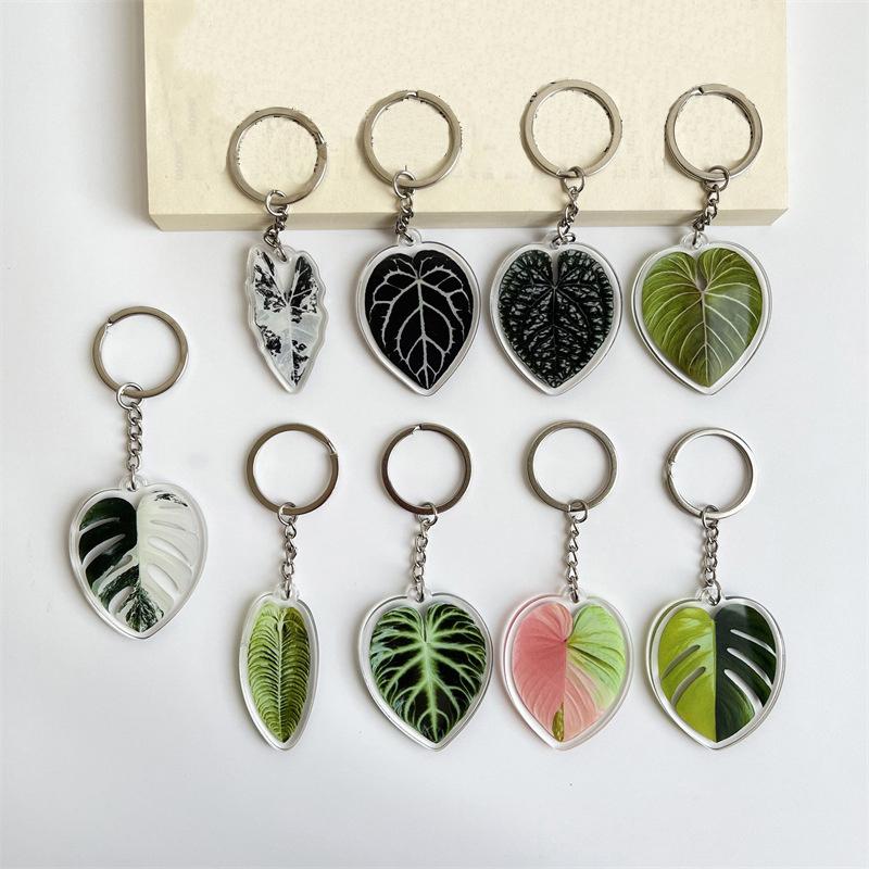 1 шт. Акриловый маленький подарок имитация зеленого растения модный брелок прекрасный лист брелок кулон женская сумка кулон
