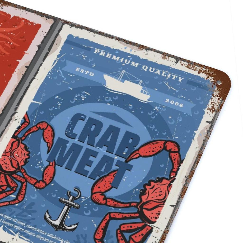 1-Pack Vintage Wall Display Metal Plaque, 20×30cm and 30×40cm, Rusted Surface Sign for Pub, Dorm or Office