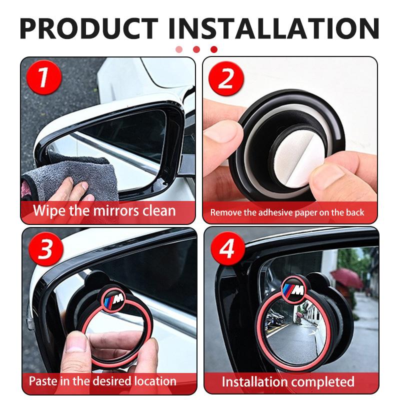Adjustable 360°Car Blind Spot Rear View Mirror Wide Angle Small Round Mirror For BMW Performance X1 X3 X5 E39 E46 E90 F20 E60 V111