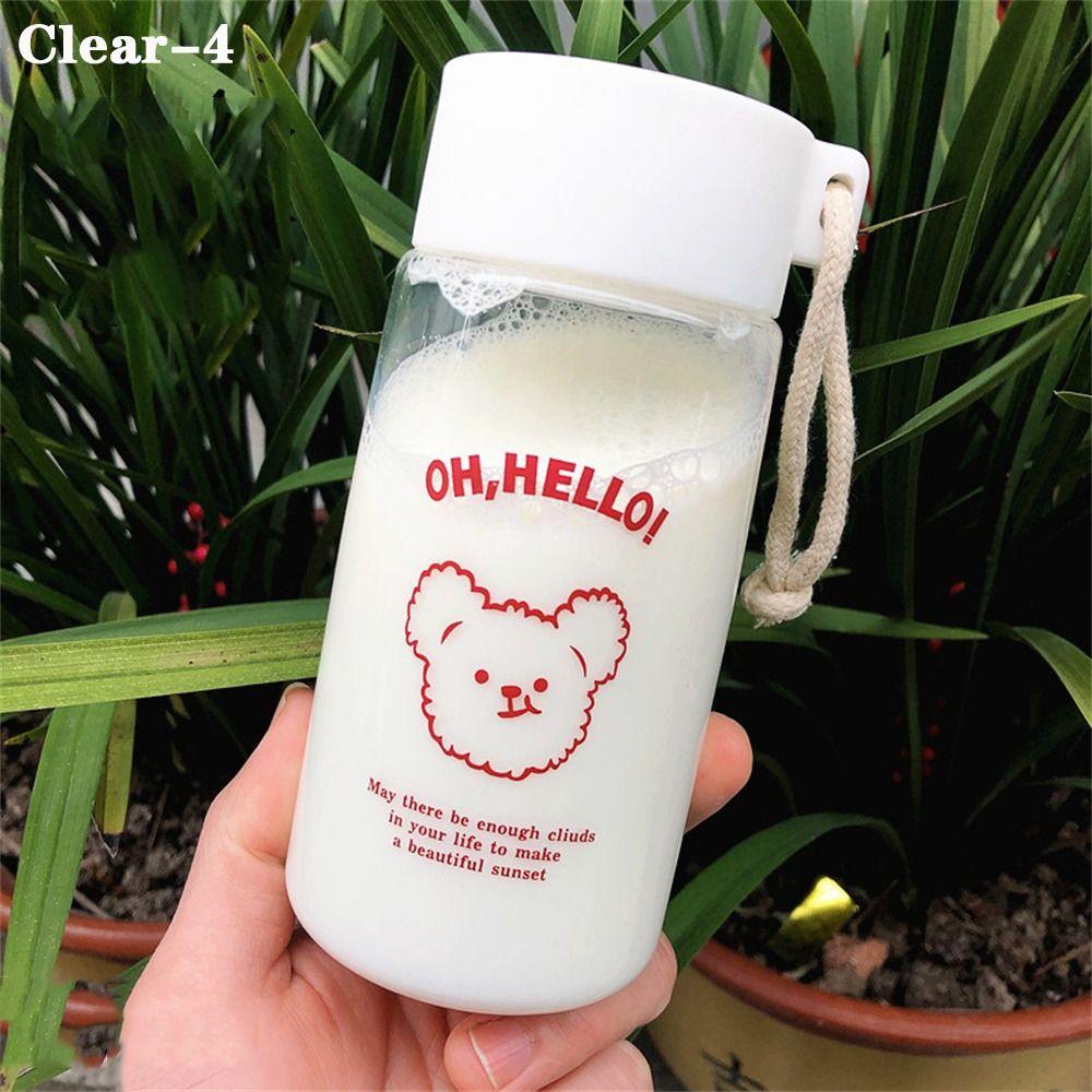 Простой Милый Медведь Уличный Стакан для Воды Прозрачная Матовая Бутылка для Воды