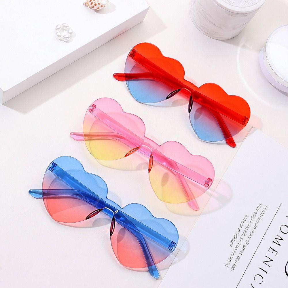 Adults Colorful Candy Color Party Sun Glasses Shades Heart Glasses Heart-shaped Sunglasses