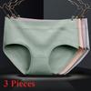 3 Pieces Female Underwear Four Season New Women's Pure Cotton Underwear Fashionable Solid Color Underwear Ladies' Four Seasons Panties
