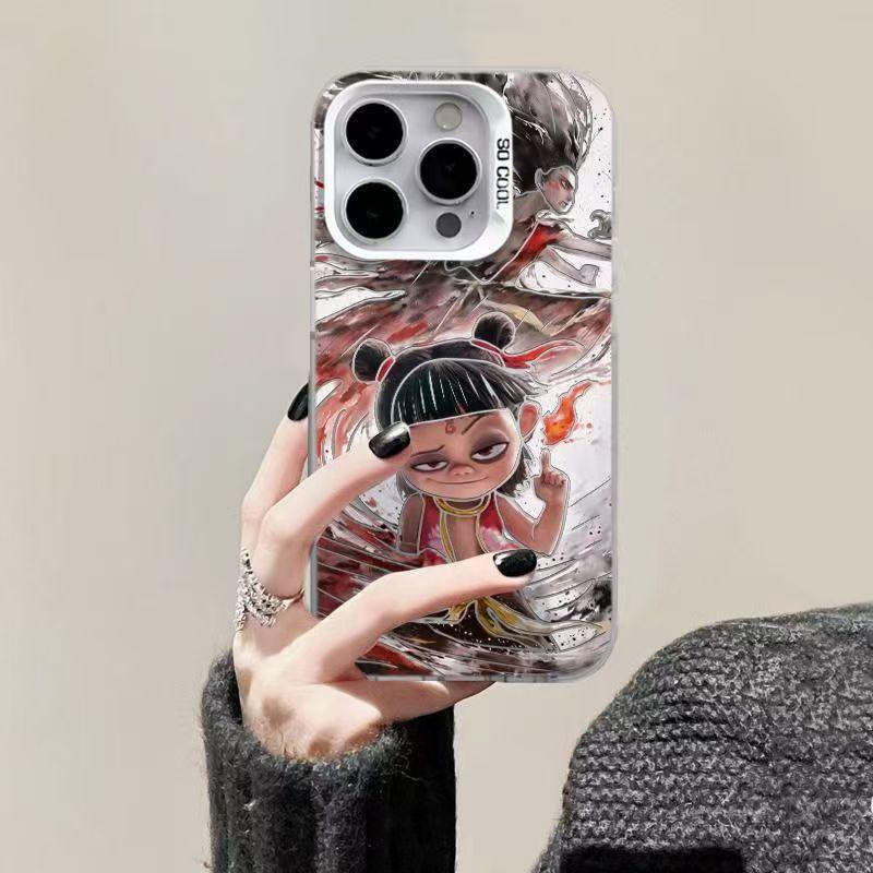 Чехол для телефона 3D Nezha Anime для iPhone 15/14/13 Pro Max XR с изображением китайской мифологии, противоударный, устойчивый к царапинам матовый чехол