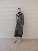 Lunecave Wool Herringbone Single-Breasted Loose-Fit Long Coat