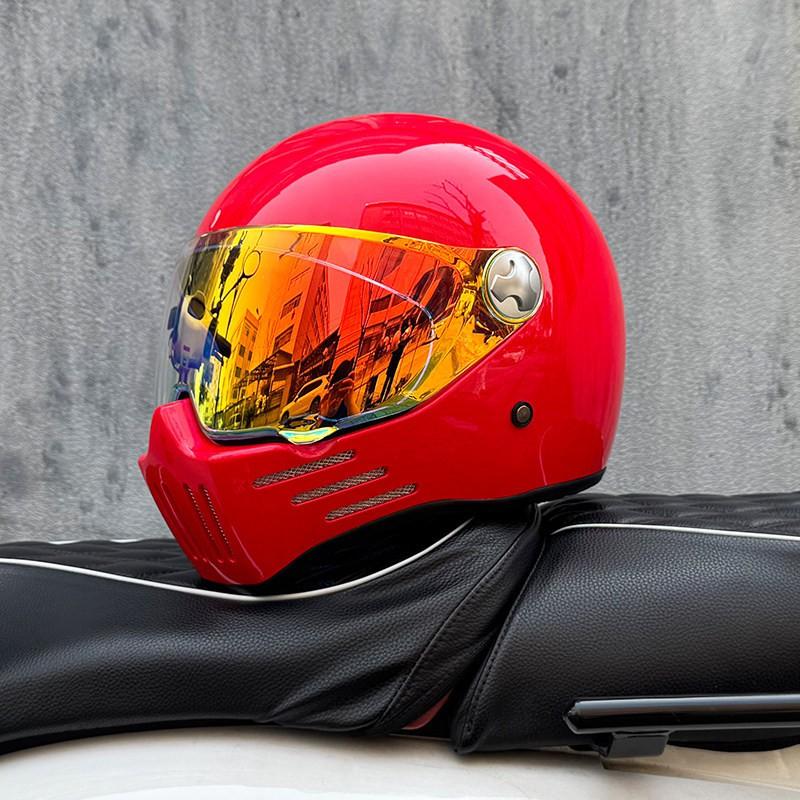 DOT ECE Certified Full Face Motorcycle Helmet Men Women Cruiser Bike ABS Shell With Bluetooth Slot Dual Lens