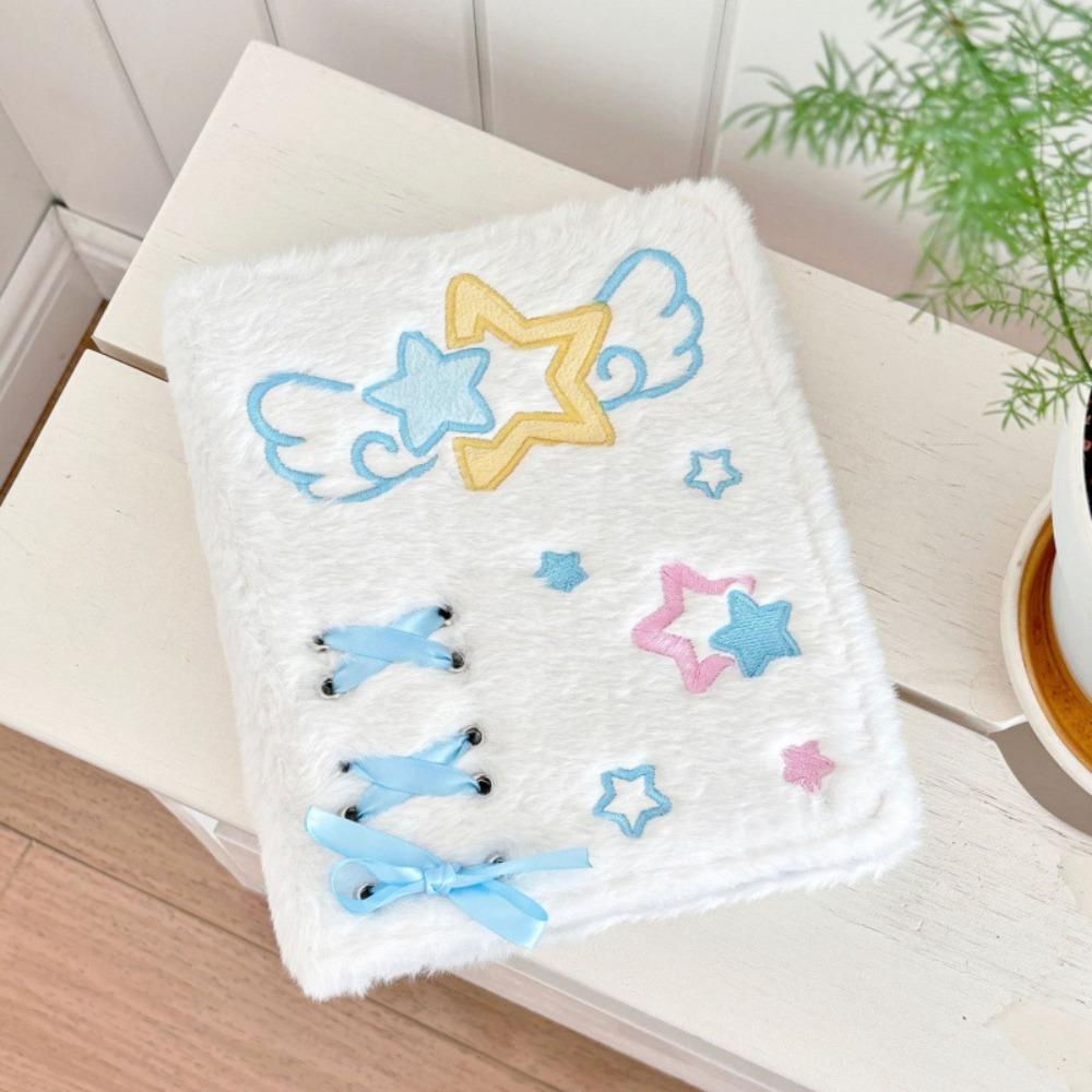 Loose-Leaf Photocard Holder Plush Angel Star Pattern Collect Book For Kpop Idol Fans