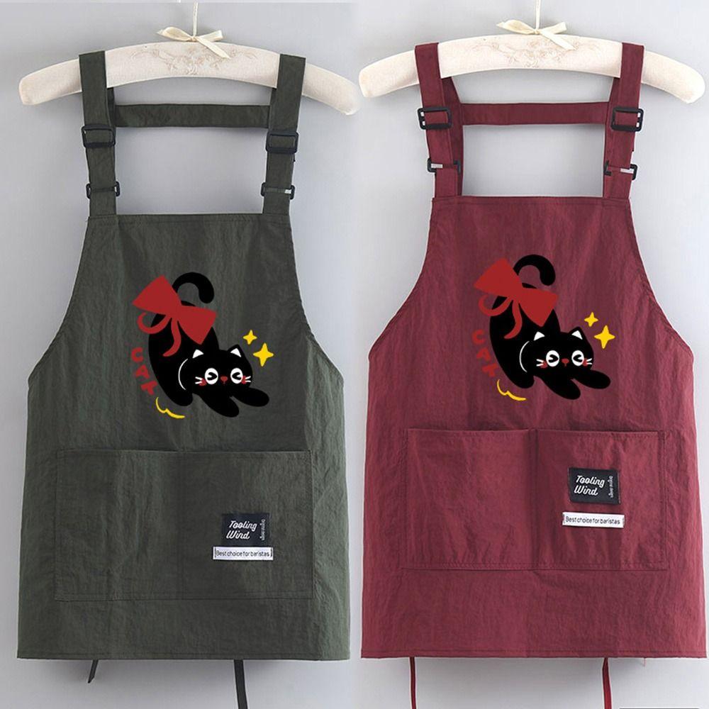 Adjustable Kitchen Apron Cartoon Cooking Smock Cute Catering Work Clothes  for Home Kitchen