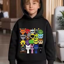 Новая детская толстовка с мультяшным принтом Sprunki, игровые толстовки Incredibox, одежда для мальчиков, худи для девочек, пуловер с капюшоном, весенние детские топы с длинным рукавом