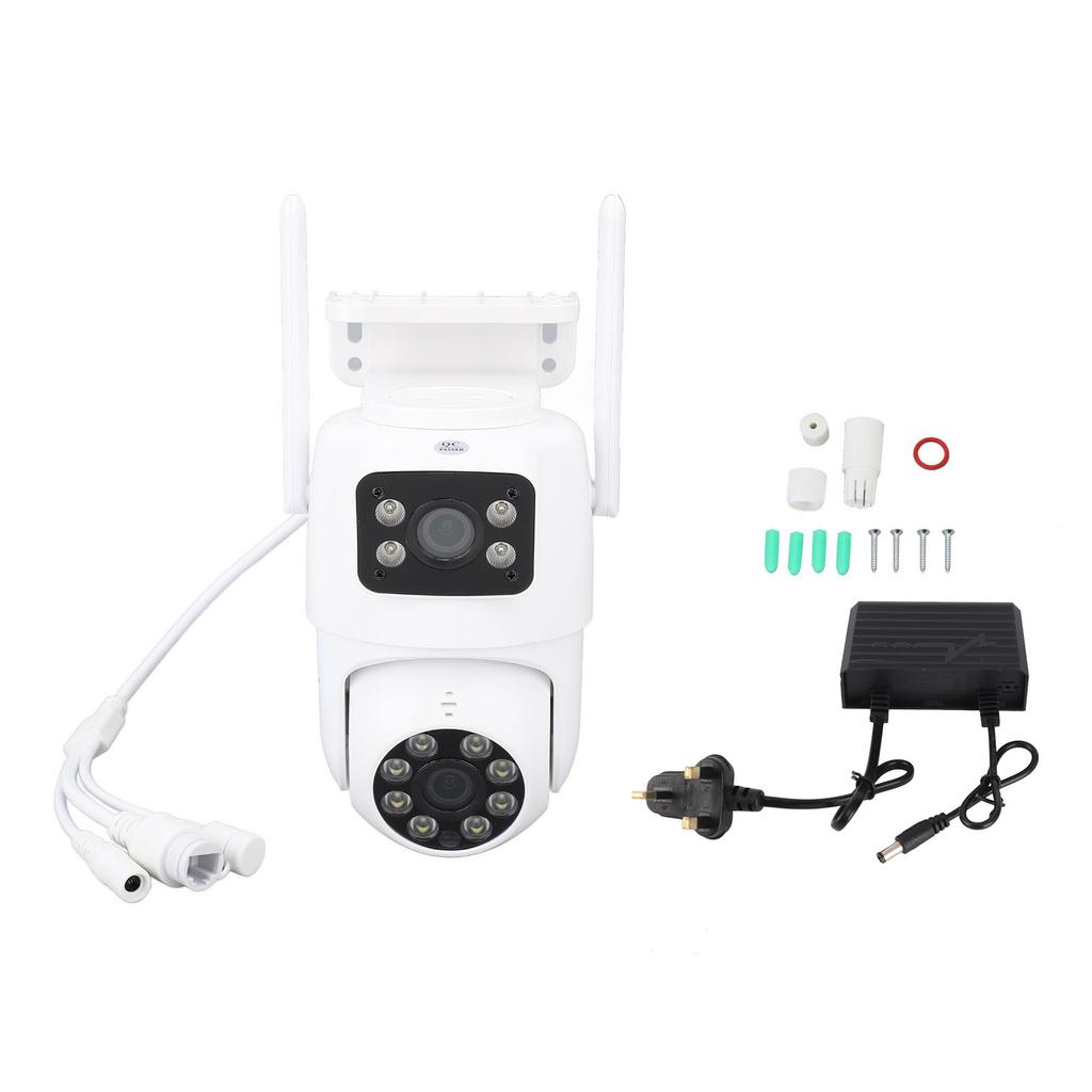 PTZ Security Camera WiFi Dual Lens 4MP Night Vision Motion Detection IP66 Waterproof Surveillance