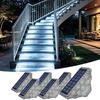 Solar Stair Lights 6 Pack,Solar Step Lights IP68 Waterproof Warm White
