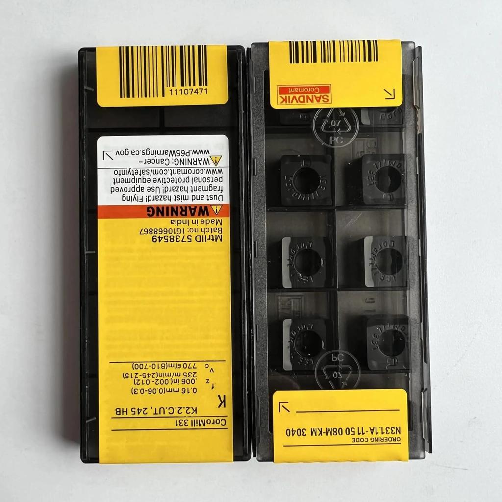 Original Sandvik / N331.1A-115008M-KM 3040 / CNC Lathe Carbide Blade 10 PCS