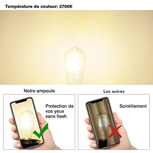 Ampoule LED - LVWIT ST64 - 4W - 470Lm - Blanc Chaud 2700K - E27