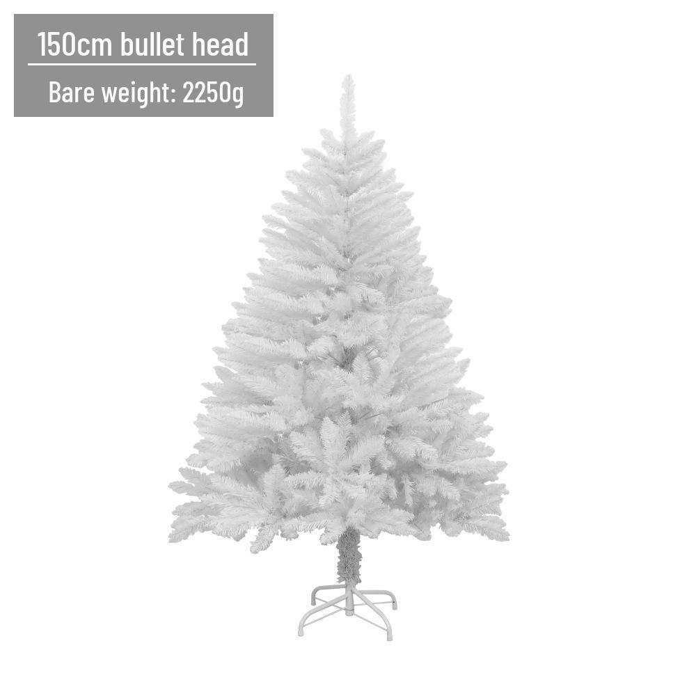 LED Luminous White Christmas Tree with Encrypted PVC and Bullet Head Design
