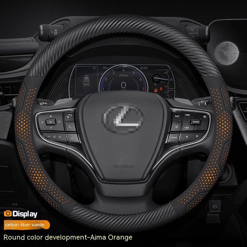 Для Lexus GS300h ES300h ES330 ES350 NX300h IS300 RX300 IS250 CT200h Карбоновое волокно Замша Чехол на руль автомобиля Автоаксессуары