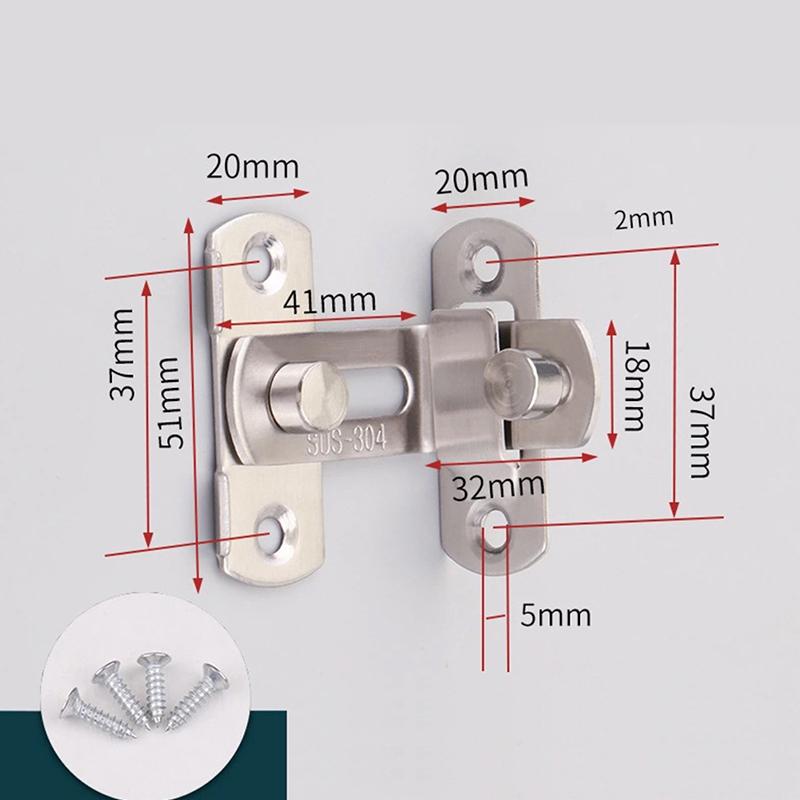 Болт защелки дверного замка, 90, 180 градусов, тумблер из нержавеющей стали