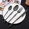 4Pcs Mirror Black Cutlery Set Stainless Steel Flatware Western Knife Fork Spoon Silver Cutlery Kitchen Tableware Set Supplies