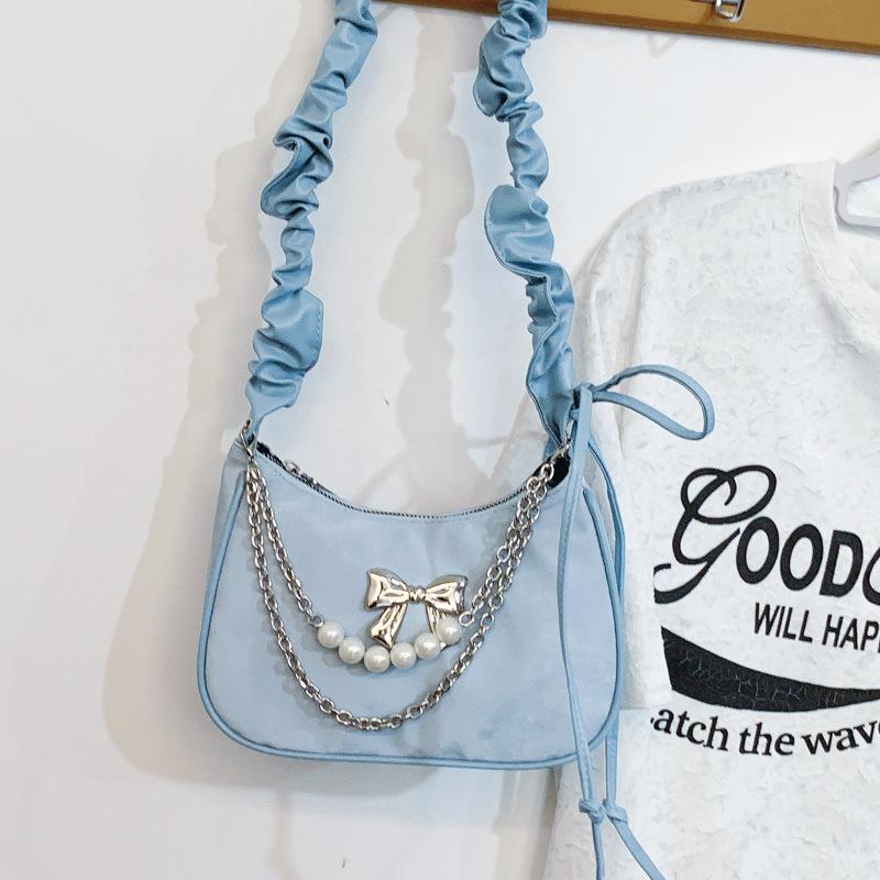 Модная универсальная высококачественная легкая роскошная сумка-мессенджер Cloud Underarm Bag Summer Niche Design с цепочкой и бусинами