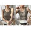 Women Sport Vest O-neck Sleeveless Tank Tops Solid Color Slim Fit Moisture-Wicking Bottoming Tops Streetwear