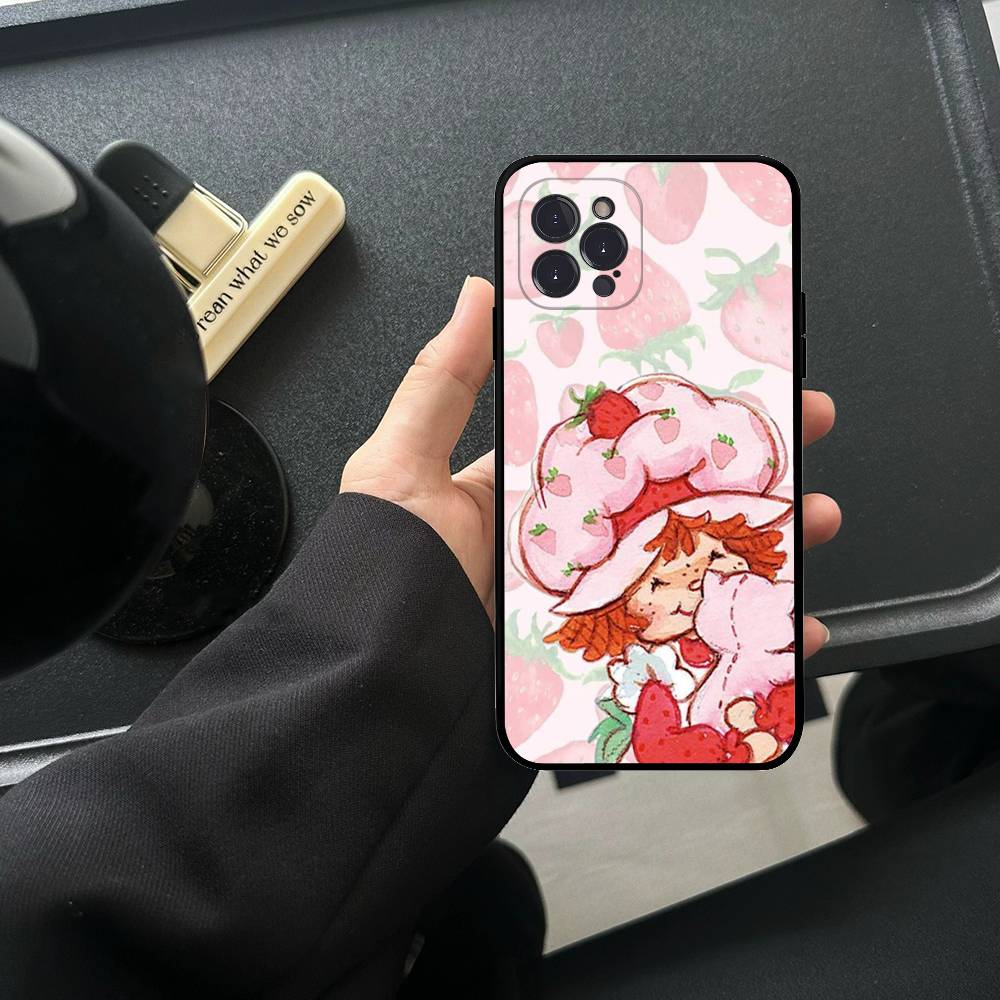 Анимированный S-Клубничный S-Шорткейк TPU Силиконовый Чехол Для IPhone 11 12 13 14 15 16 17 Pro Max Ударопрочный Прозрачная Задняя Крышка