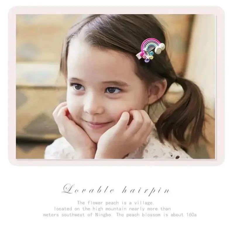 14 Pieces Children Cute Flower Fruit Animal Candy Color Hairstyle Decoration Hairpin Set