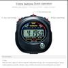 Professional LCD Sports Stopwatch with Wristband Training Timer Portable 24H Clock Watch