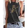 3D Cat Guitar Printed Women's Tank Top Street Rock Ladies Fashion Tank Top Summer Everyday Casual Women's Sleeveless T-shirt